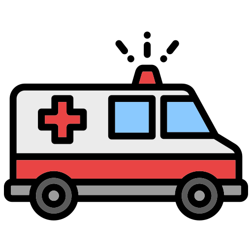 Ambulance icon representing emergency response for seniors’ safety devices